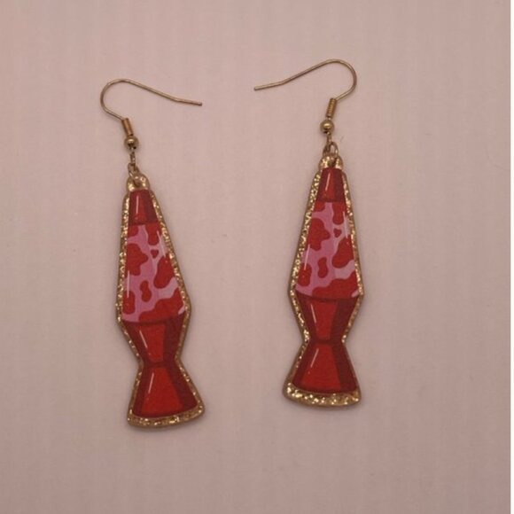 ❤️ FREE Lava Lamp Disco Retro Hippie Hipster Chic Glam Drop Artsy Hip Earrings - Picture 10 of 10